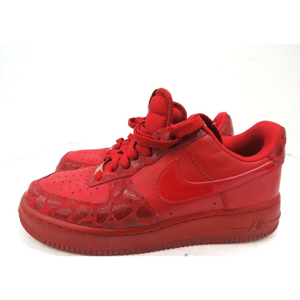 Nike Air Force 1 '07 'Valentine' All-Red Leather Sneakers Size 9